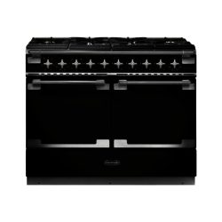 Rangemaster Elise SE 110cm Dual Fuel 94270 Range Cooker in Gloss Black with 6 Burner FSD Hob